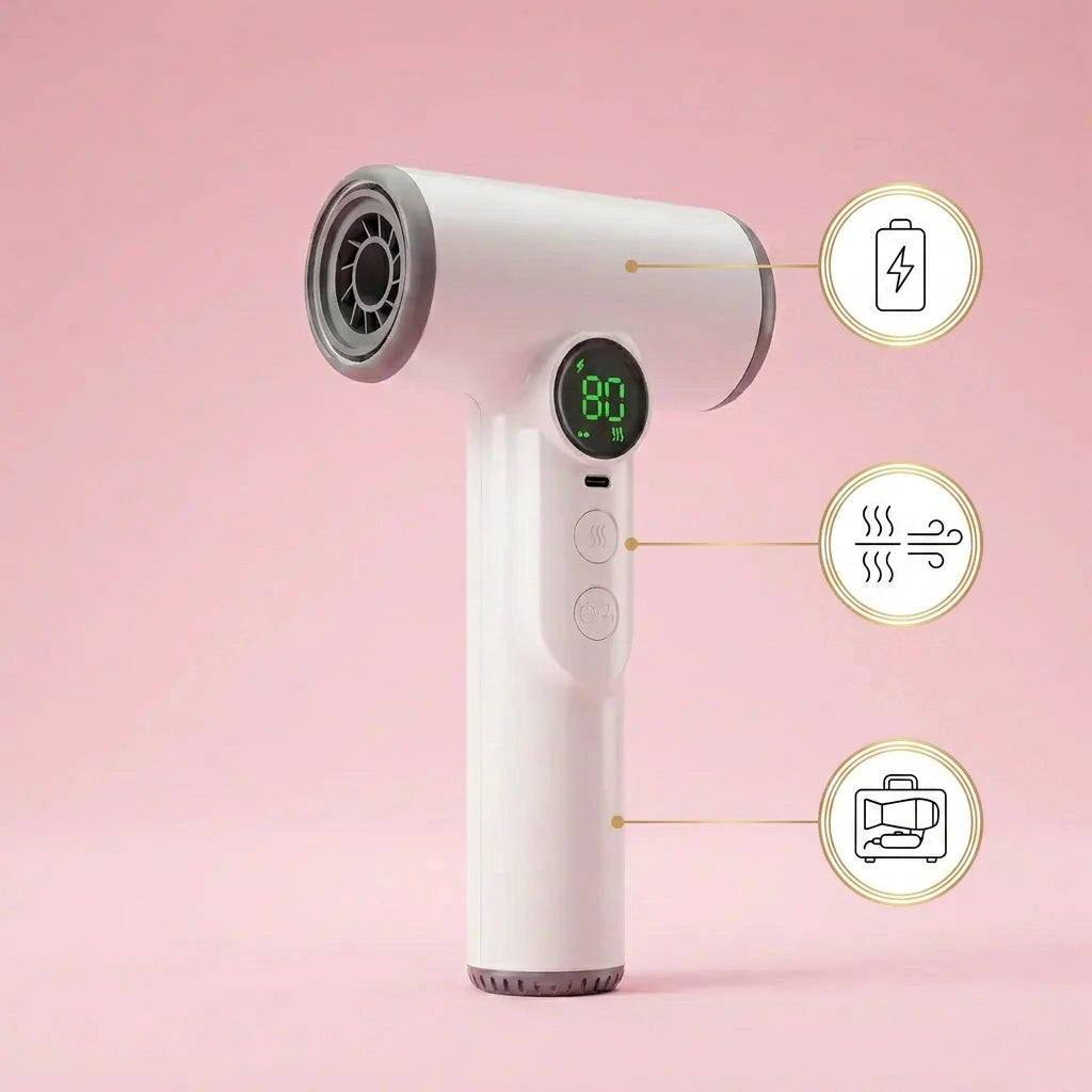 Secador de Cabelo Sem Fio Portátil - Chic Travel