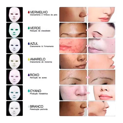 Máscara Facial LED 7 Cores - Chic Travel