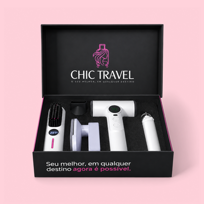 KIT Secador + Escova + Ferro de Passar - Chic Travel