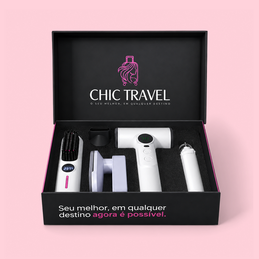 KIT Secador + Escova + Ferro de Passar - Chic Travel