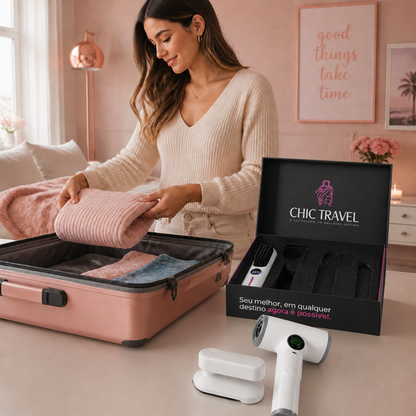KIT Secador + Escova + Ferro de Passar - Chic Travel