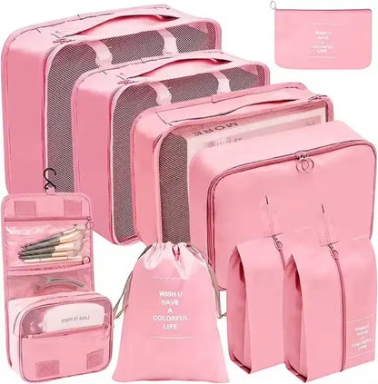 Kit Organizador de Viagem 9 Peças - Chic Travel