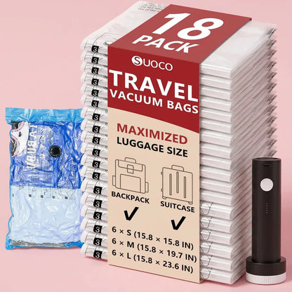 Kit Sacos a Vácuo com Bomba - Chic Travel